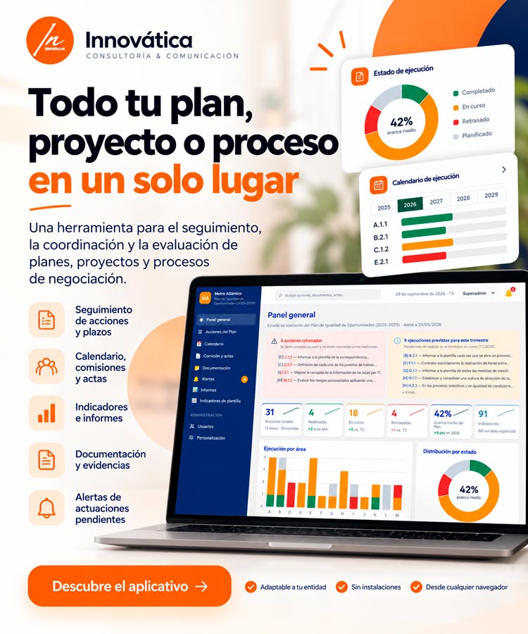 Todo tu plan o proyecto en un solo lugar, gestiona, evalua, relaiza informes